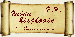 Najda Miljković vizit kartica